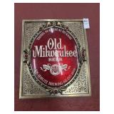 Old milwaukee plastic beer sign 12 in by 14 in