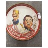 Duquesne pilsener metal beer sign 12 in