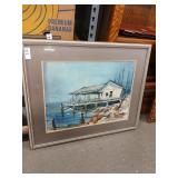 Framed art signed Snow 24"x29"