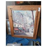 Framed art 21"x25" slight damage (as is)
