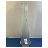 Vintage clear glass swung stretch vase/fluted,