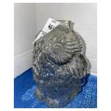Vintage clear glass "Wise Old Owl" figural coin