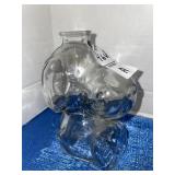 Vintage Clear Glass Snoopy Coin Bank - 6 inches h
