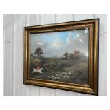 Framed English sporting scene artwork print