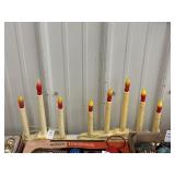 Set of 3 vintage flame and bulb candelabras