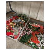 Lot of vintage Christmas garland, wreaths and