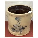 Vintage 4 Gal handled stoneware crock with