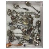 Flat of collectible silverplate spoons