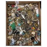 Flat of clip on earrings and other costume