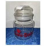 Vintage Sani- Dairy glass canister with lid - 5.5