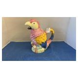 Vintage ceramic parrot picture ï¿½ hand-painted