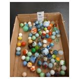 Tray lot of vintage marbles