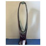 Vintage hand-blown art glass stretched "swung"