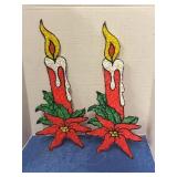 Lot of 2 vintage Christmas candles plastic