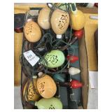 Vintage Easter blow mold egg light strand and