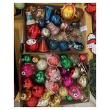 Two flats of assorted vintage Christmas bulbs -