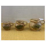 Vintage Japan set of 3 basket style ceramic