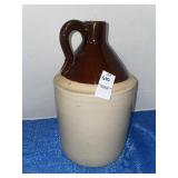 Vintage two-tone stoneware whiskey jug- 12 inches