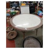 Vintage faux marble 42" table with 17" extra