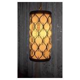 Burnished brass cylinder hanging light & 4 wall