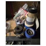 Lot of tapes hooks electrical items