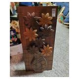 3 D floral wooden hanging plaque