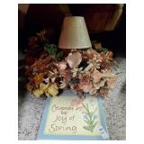 Celebrate Spring plaque & faux floral candle