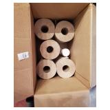 Box of paper towels and roll of plastic