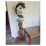 Decorative wooden bird house 43" tall