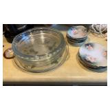 Pyrex & GLASBAKE Pie Plates, Antique Porcelain