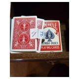 Playing card lot in corner of drawer