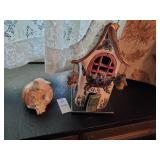 Blue Sky little ceramic castle and pumpkin