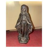 Vintage Mary Statue- heavy metal - 6 inches h