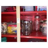 Mason jars, vegetable steamer & variety shelf lot