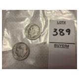 1946, 1947 U.S. Roosevelt dimes