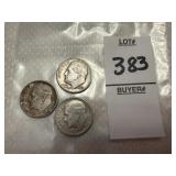 1952, 1953, 1954 U.S. Roosevelt dimes