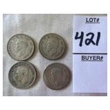 Canadian 10-cent silver coins