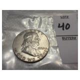 1962 United States Franklin half dollar