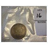 1907 United States Barber quarter