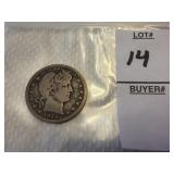 1914 United States Barber Quarter