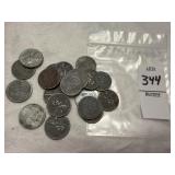 Twenty 1943 Lincoln steel wheat pennies