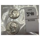 1953 and 1954 U.S. Washington quarter