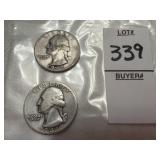 1941 and 1948 U.S. Washington quarter