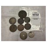 Japanese Meiji-era copper and bronze dragon coin,