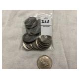 Twenty U.S. Kennedy Half Dollar coins, 1971 and