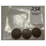 Three Indian Head Cents