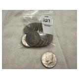 Twenty U.S. Kennedy Half Dollar coins, 1971 and