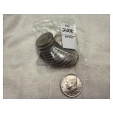 Nineteen U.S. Kennedy Half Dollar coins, 1971 and