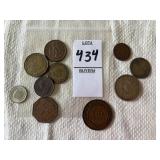 Various foreign coins