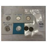 1939, Two 1943, four 1950 Jefferson Nickels